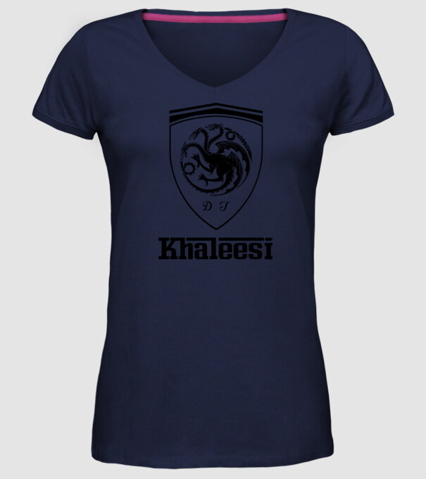The Khaleesi Ferrari model albastru închis pe tricou