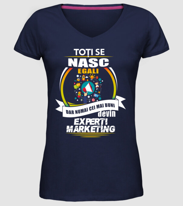 Toți se nasc egali, dar numai cei mai buni devin experți marketing model albastru închis pe tricou