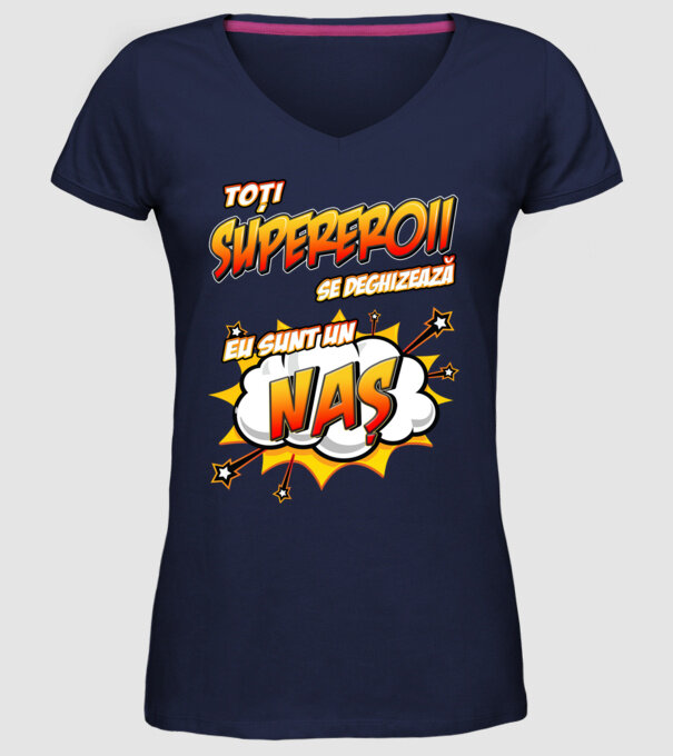 Toți supereroii se deghizează, eu sunt un naș model albastru închis pe tricou