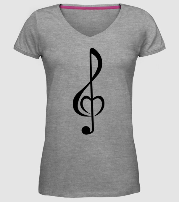 a-nota muzicală model gri pe tricou