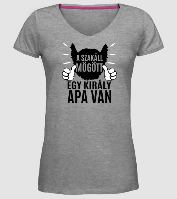 În spatele acestei bărbi se află un tată cool model gri pe tricou