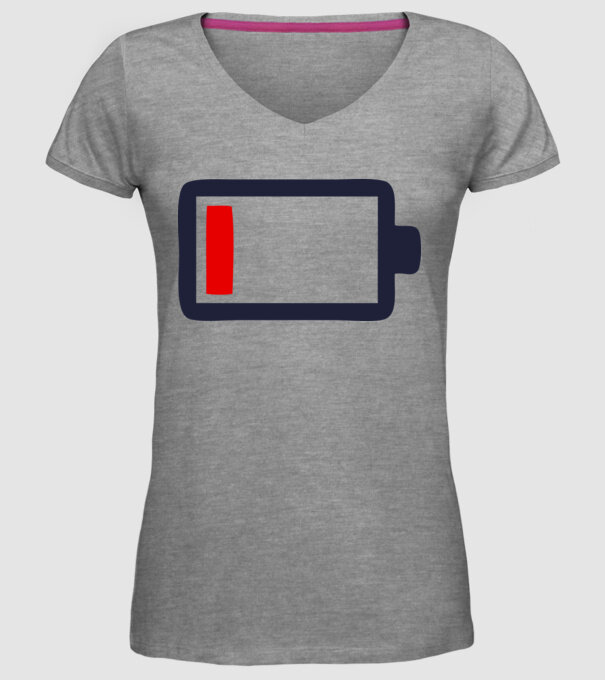 Nivel baterie scăzut model gri pe tricou