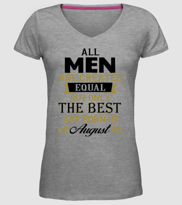 All men created equal but only the beat are born in august model gri pe tricou