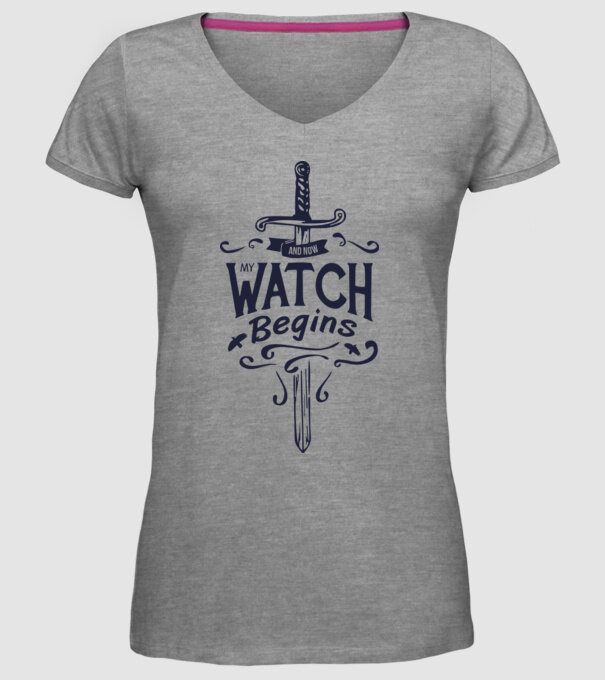 And now my watch begins model gri pe tricou