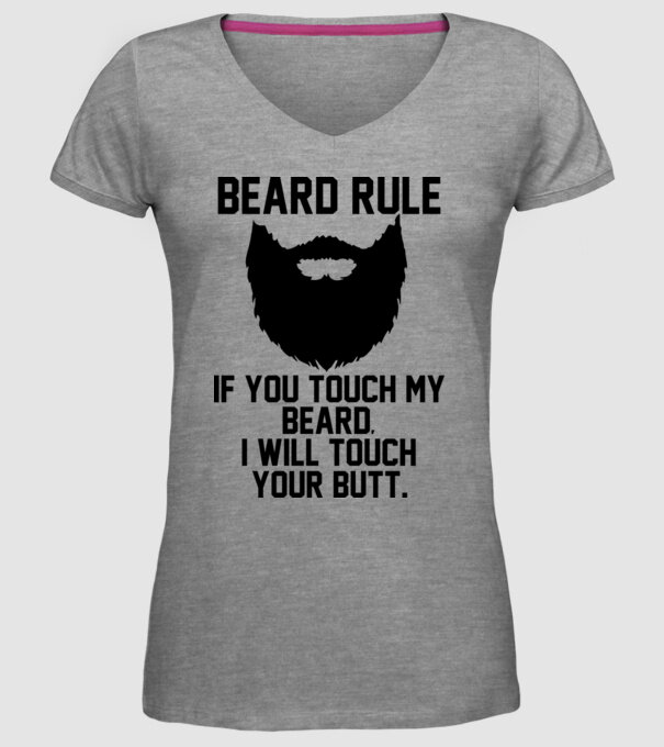 Beard Rules model gri pe tricou