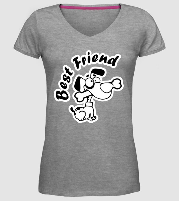 Best Friends model gri pe tricou
