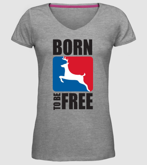 born to be free model gri pe tricou