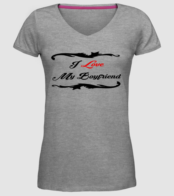 Boyfriend model gri pe tricou