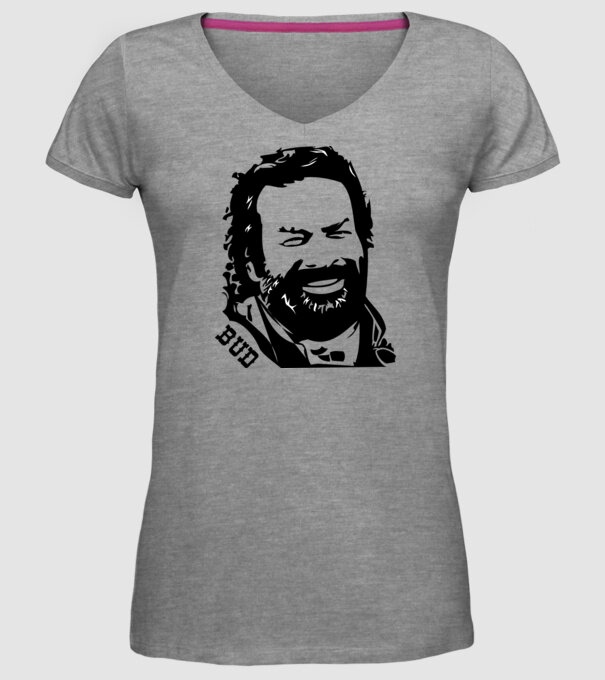 Față Bud Spencer model gri pe tricou
