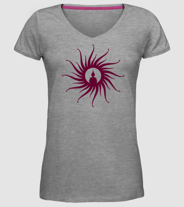 buddha circle model gri pe tricou