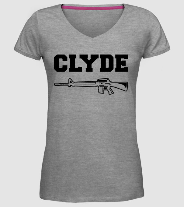 Clyde model gri pe tricou