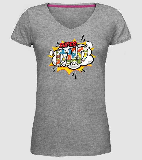 Comic Dad model gri pe tricou