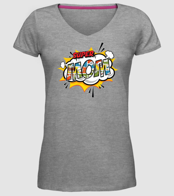 Comic Mom model gri pe tricou