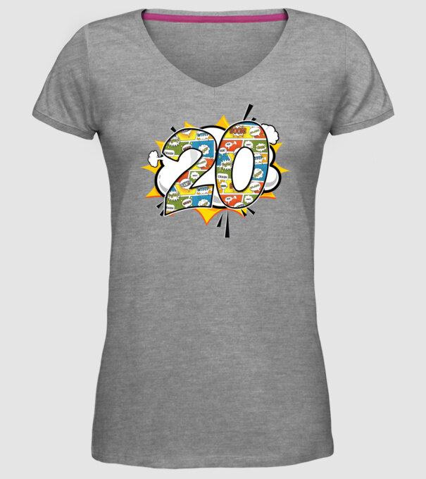 Birthday Comic Number 20 model gri pe tricou