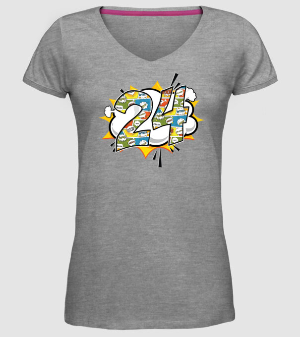 Birthday Comic Number 24 model gri pe tricou
