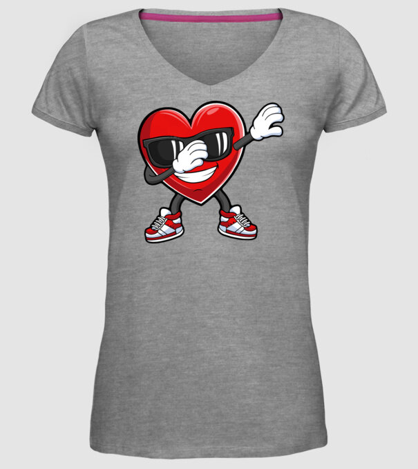 Dab inima model gri pe tricou