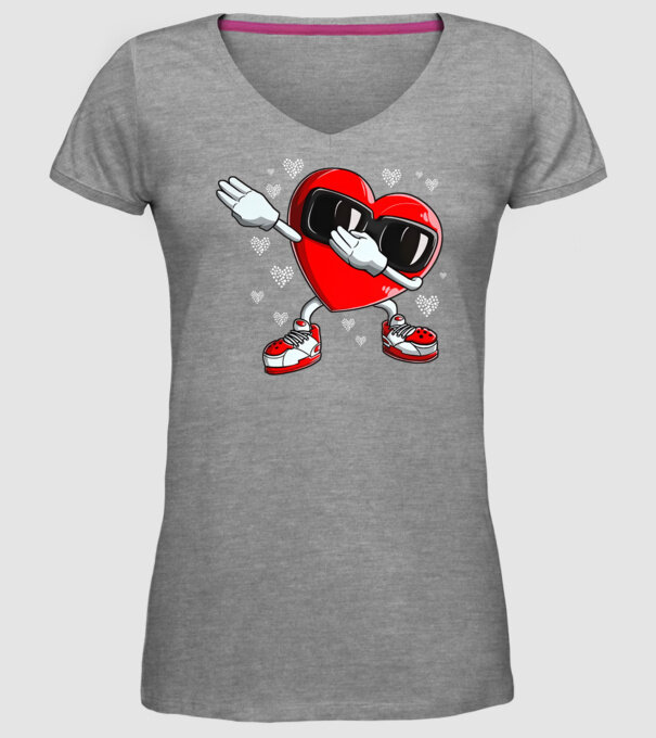 Dab inima model gri pe tricou