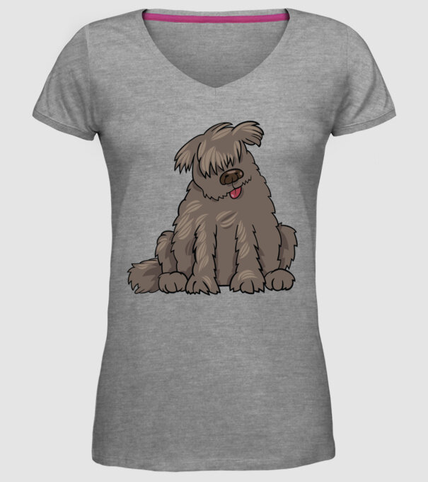Dog silhouette model gri pe tricou