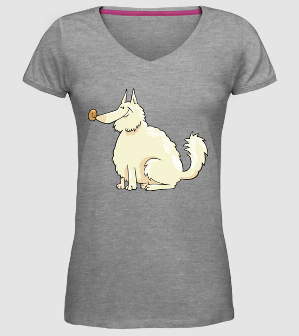 Dog silhouette model gri pe tricou