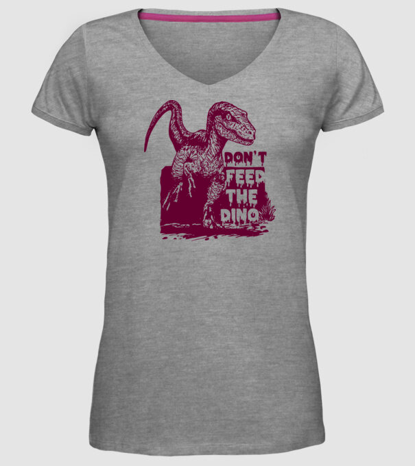Dont feed the dino model gri pe tricou