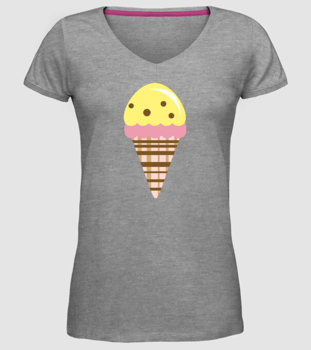 înghețată model gri pe tricou