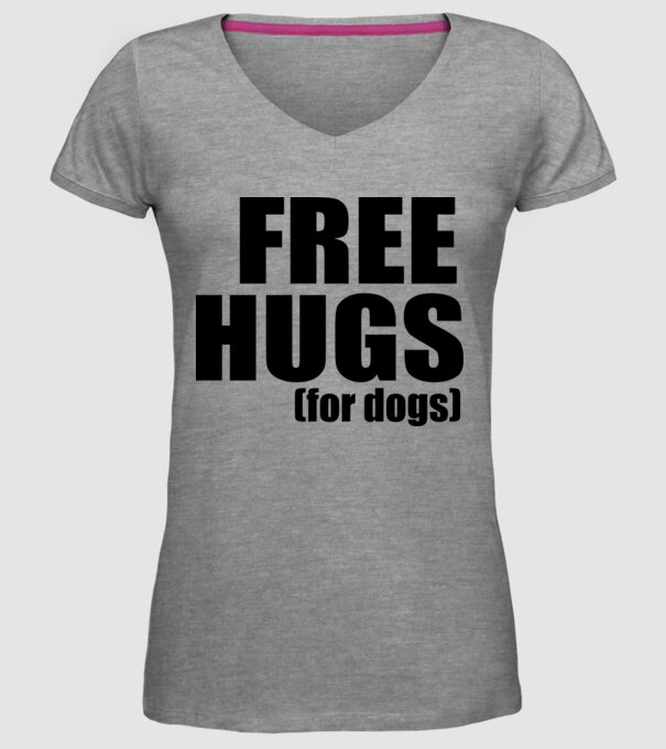 Free hugs for dogs model gri pe tricou