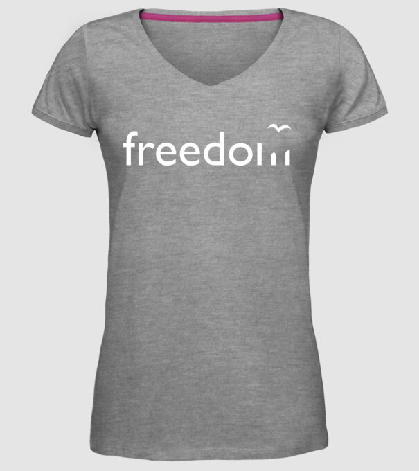 Freedom model gri pe tricou