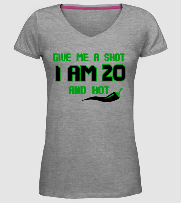 Give me a shot - 20 model gri pe tricou