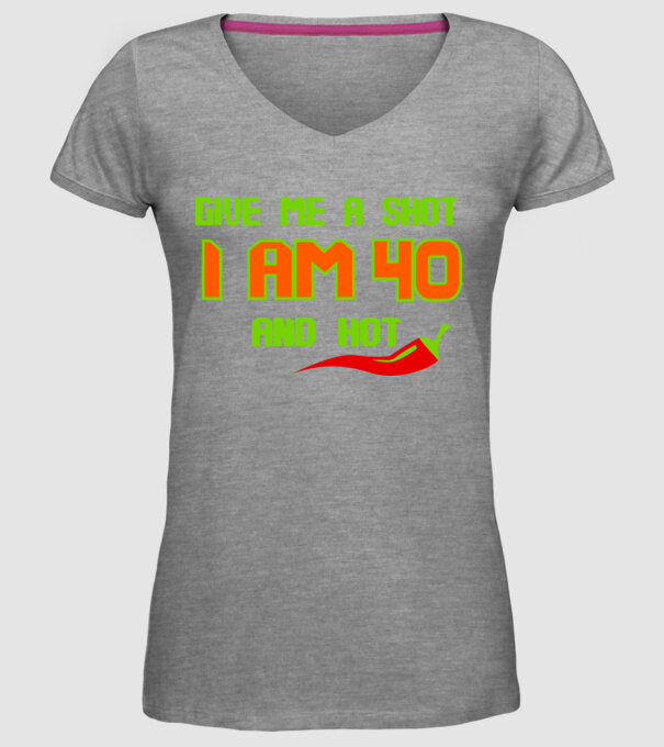 Give me a shot - 40 model gri pe tricou