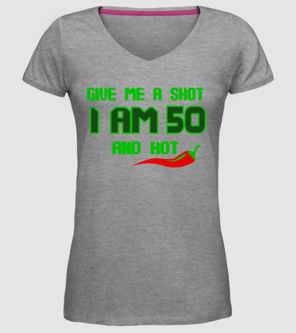 Give me a shot - 50 model gri pe tricou
