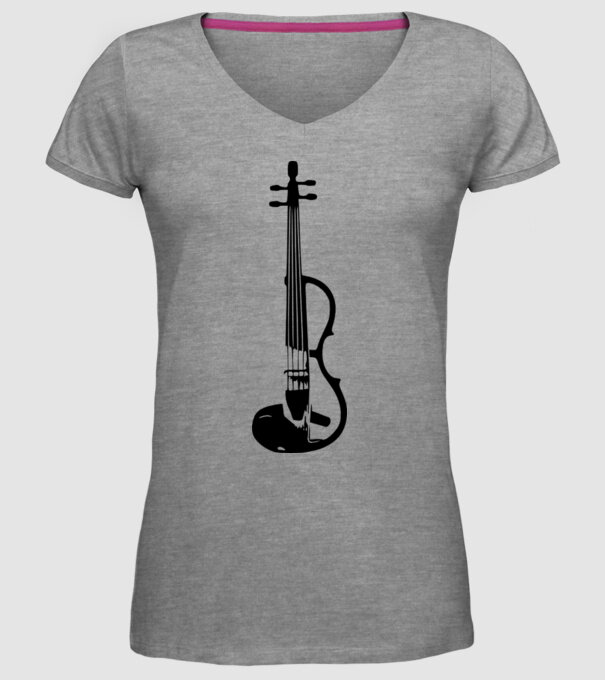 Vioară model gri pe tricou