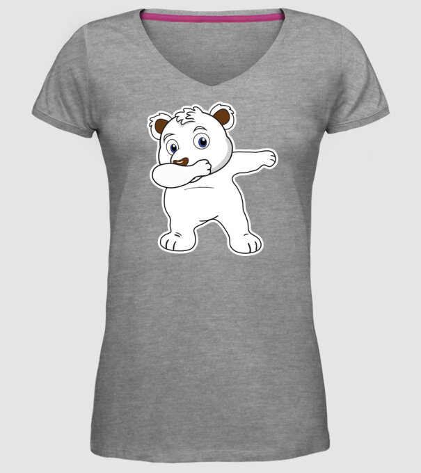 Urs polar DAB model gri pe tricou