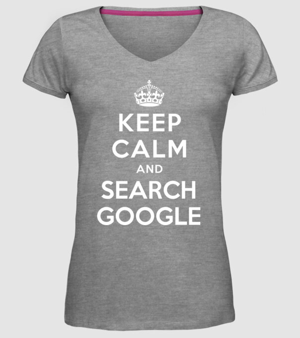 keep calm and google model gri pe tricou