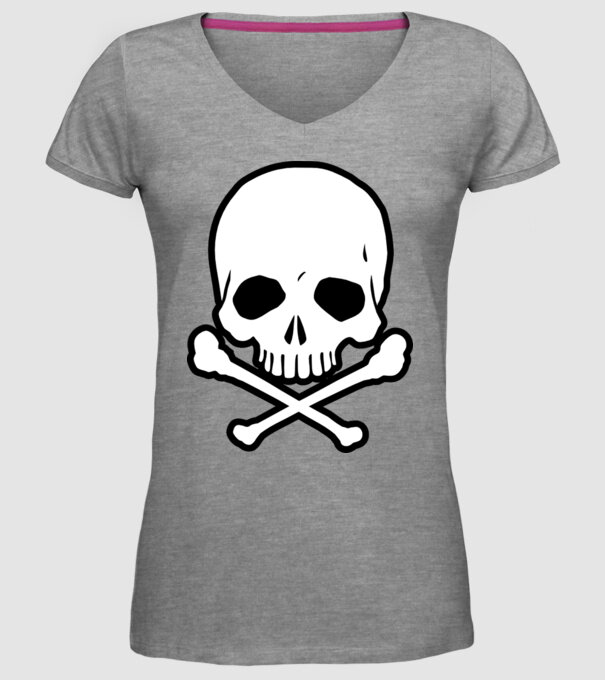 Craniu model gri pe tricou