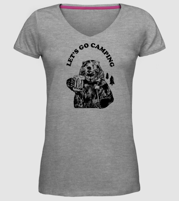 Lets go camping model gri pe tricou