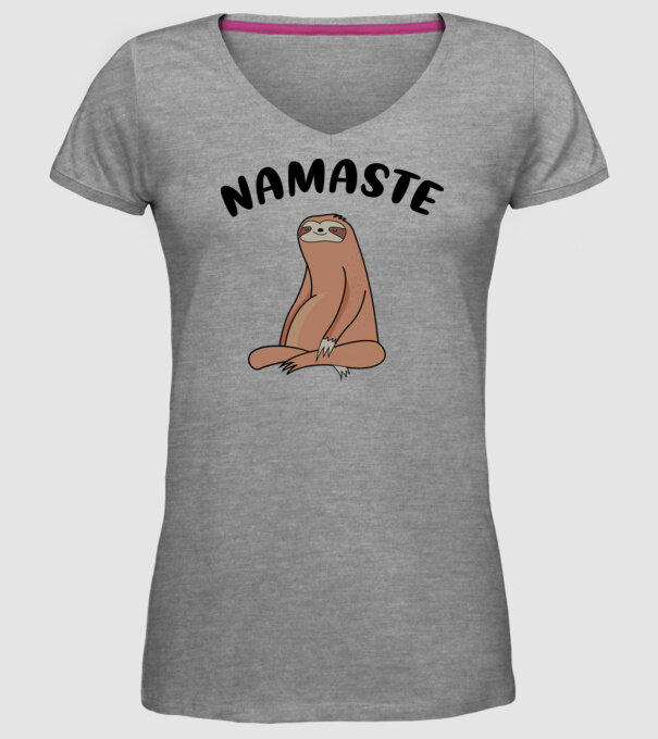 Leneș meditând model gri pe tricou