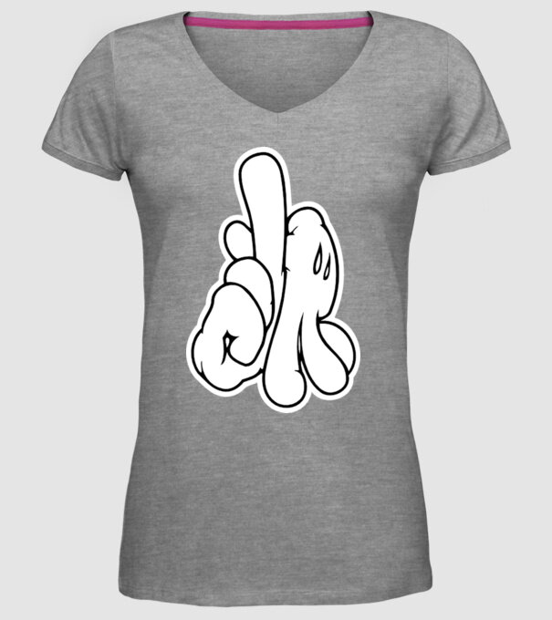 Mâinile lui Mickey model gri pe tricou