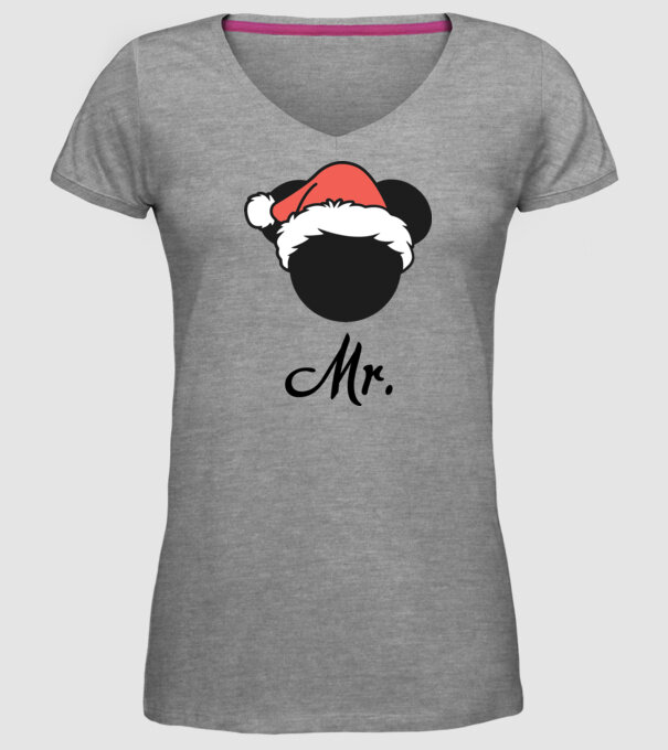 mr christmas model gri pe tricou