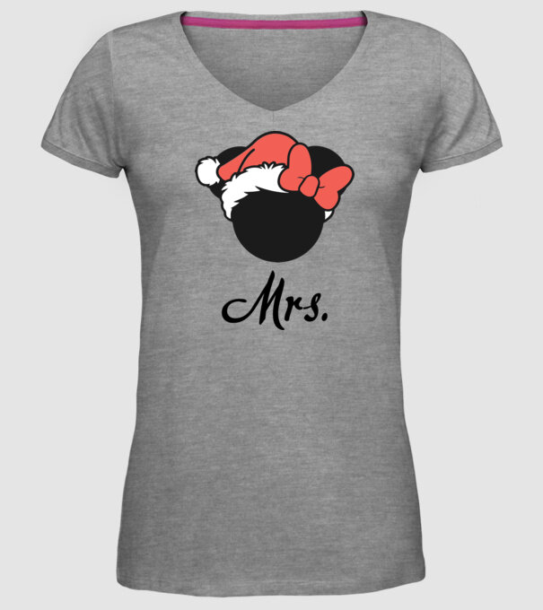 mrs christmas model gri pe tricou