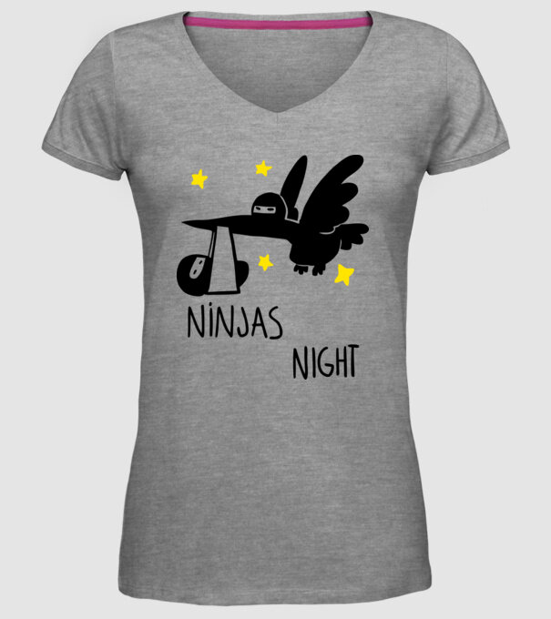 Ninja model gri pe tricou