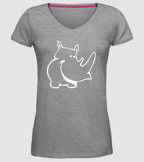 Rinocer model gri pe tricou