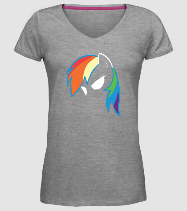 Rainbow Dash model gri pe tricou