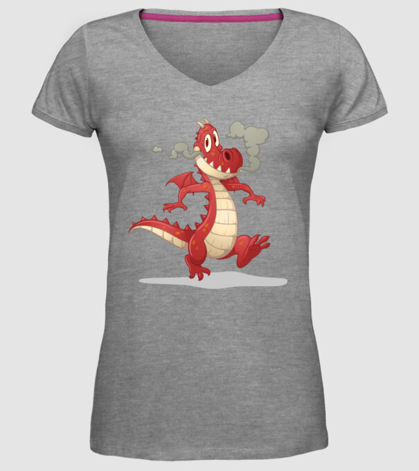 Dragon model gri pe tricou