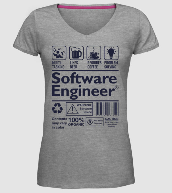 Software Engineer model gri pe tricou