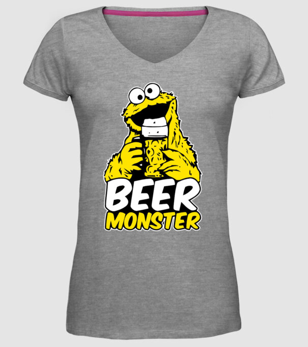 Monstru bere model gri pe tricou