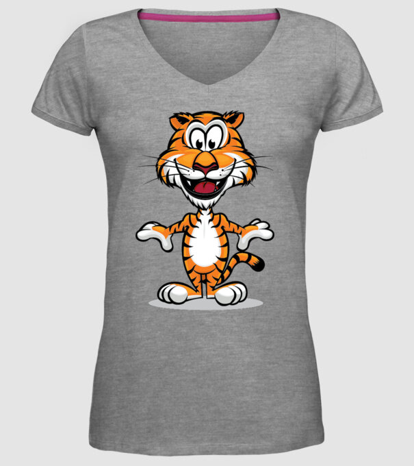 tigru model gri pe tricou