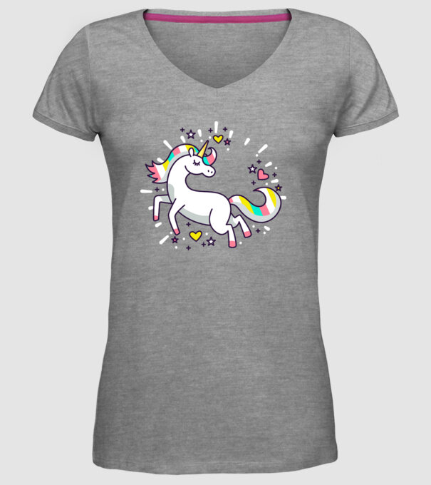 Unicorn Spark model gri pe tricou