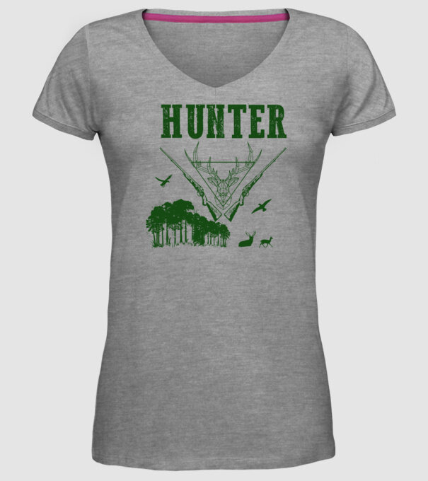 Vânător model gri pe tricou