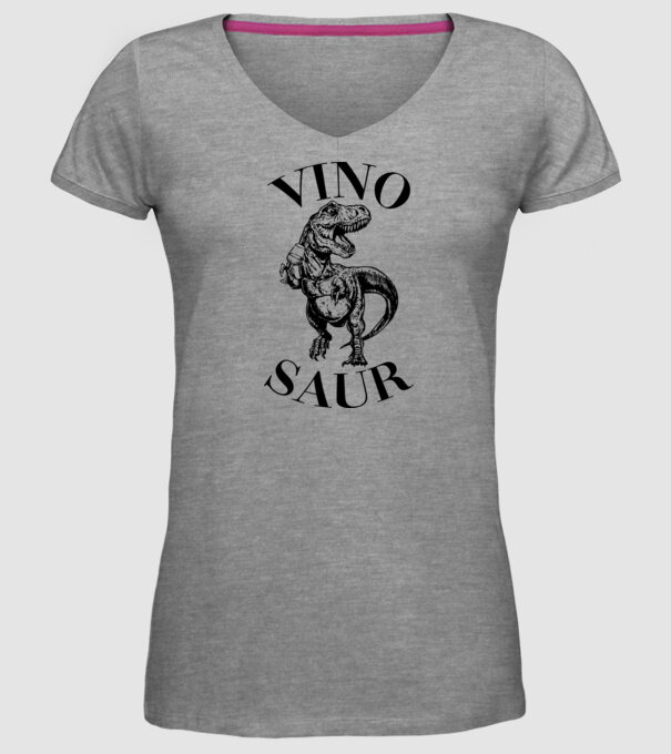 Vinosaur model gri pe tricou