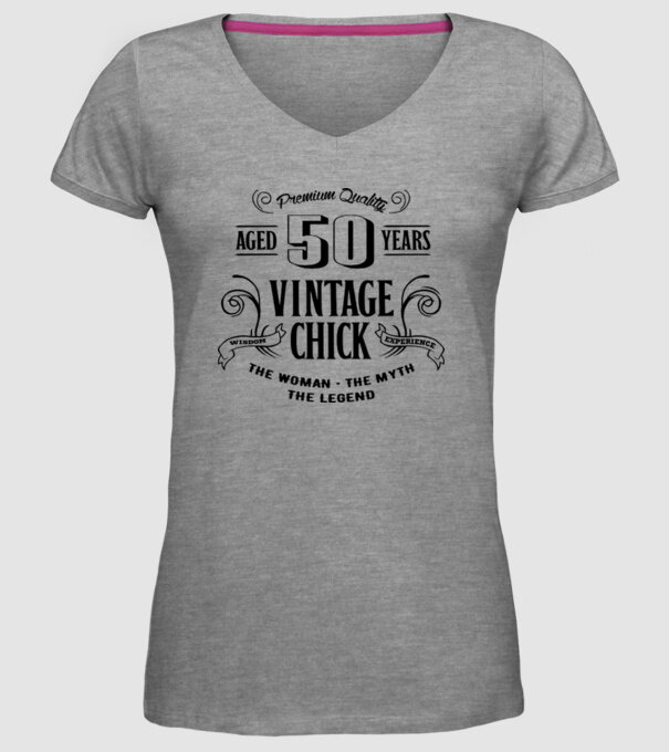 Vintage chick - 50 model gri pe tricou